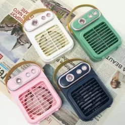 MINI VENTILATORE A SPRUZZO VINTAGE RETRO DA TAVOLO ELETTRICO PORTATILE USB BATTERIA