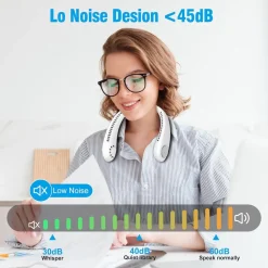 MINI VENTILATORE COLLO PORTATILE RICARICABILE USB SENZA PALE 2600MAH 3 VELOCITÀ SILENZIOSO