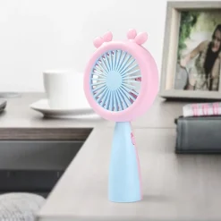 MINI VENTILATORE CON LUCE A LED HQ66-17 PORTATILE BATTERIA RICARICABILE USB 2 VELOCITÀ