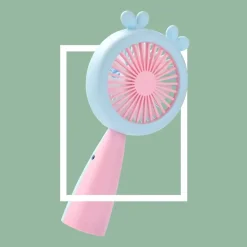 MINI VENTILATORE CON LUCE A LED HQ66-17 PORTATILE BATTERIA RICARICABILE USB 2 VELOCITÀ