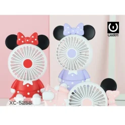 MINI VENTILATORE PORTATILE BATTERIA RICARICABILE USB A FORMA DI TOPOLINA XC-5258
