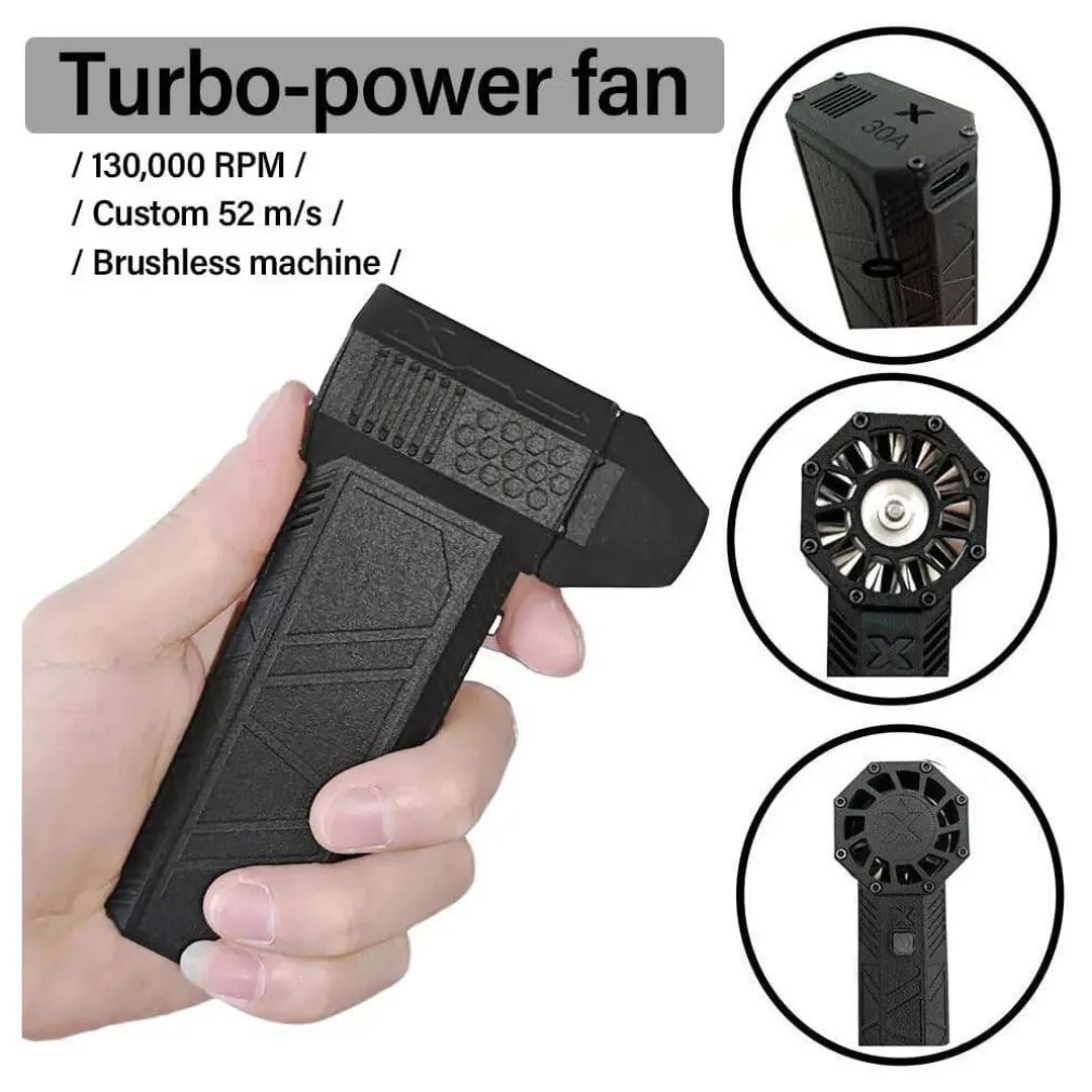 MINI VENTILATORE PORTATILE A BATTERIE RICARICABILE POTENTE SUPER GETTO DI ARIA