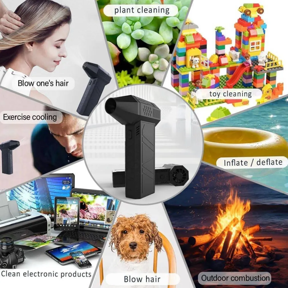 MINI VENTILATORE PORTATILE A BATTERIE RICARICABILE POTENTE SUPER GETTO DI ARIA