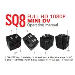 MINI VIDEO CAMERA SPIA TELECAMERA NASCOSTA FULL HD AUTO CAR SQ8 INFRAROSSI