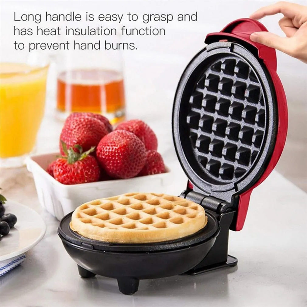 MINI WAFFLE MAKER MACCHINA ANTIADERENTE PER WAFFLE CIALDE FRITTELLE 350W Q-HB66