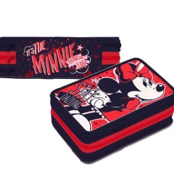 MINNIE MOUSE STAY DAZZLING ASTUCCIO 3 ZIP CERNIERE PORTAPASTELLI MATITE SCUOLA