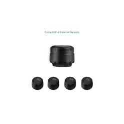 MISURATORE DI PRESSIONE RUOTE AUTO DIGITALE SOLARE WIRELESS TPMS 4 SENSORI