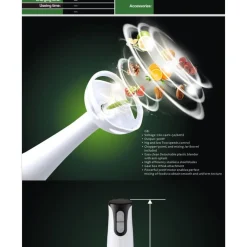 MIXER A IMMERSIONE 2 VELOCITà ROBOT DA CUCINA SBATTITORE MINI TRITATUTTO 300W