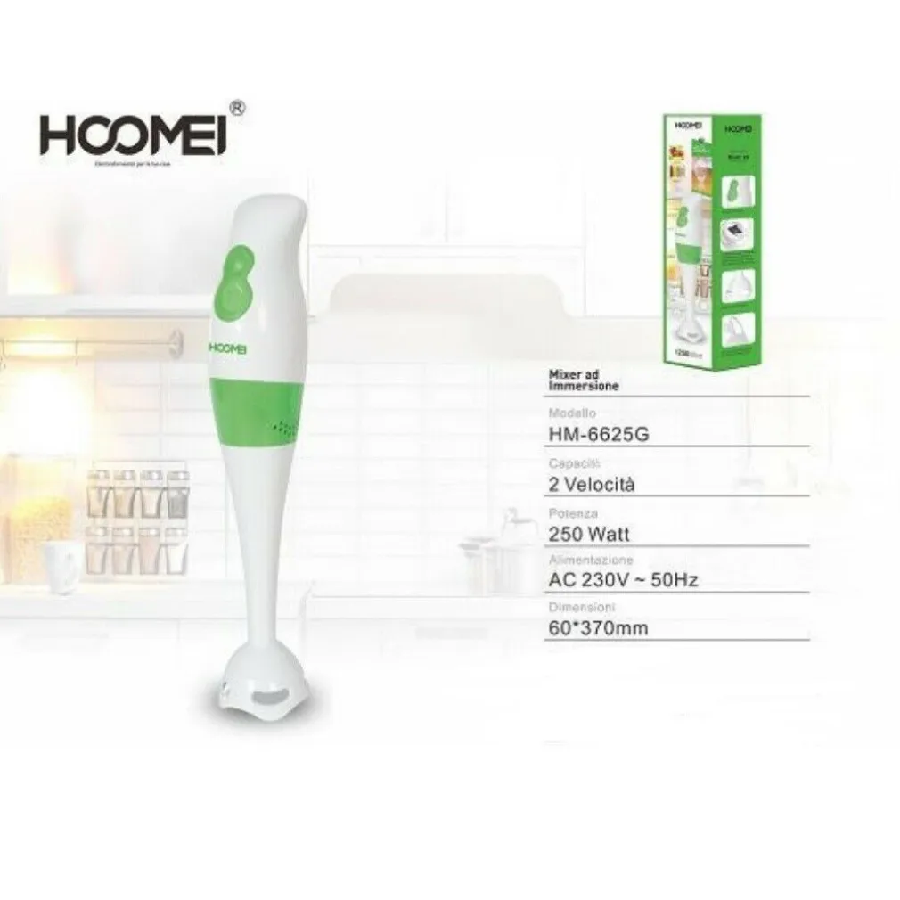 MIXER AD IMMERSIONE MULTIFUNZIONE 2 VELOCITA' 250 WATT HOOMEI HM-6625G