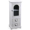 MOBILE CON VETRINA CUORE ANTA 2 CASSETTI IN LEGNO SHABBY CHIC 80X32X26CM 662218