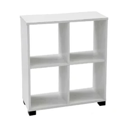 MOBILE LIBRERIA ERMES SCAFFALE BASSO 4 SCOMPARTI LEGNO BIANCO 60X24X68CM 715624