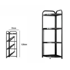 MOBILE MOBILETTO ANGOLARE METALLO NERO 4 RIPIANI PORTATUTTO REGOLABILE SCARPE 71027