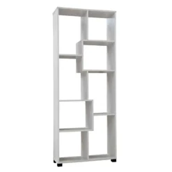 MOBILE MODERNO LIBRERIA SCAFFALE 8 SCOMPARTI IN LEGNO BIANCA 70X24X178CM 715648