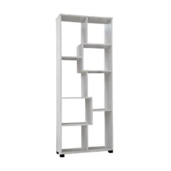 MOBILE MODERNO LIBRERIA SCAFFALE 8 SCOMPARTI IN LEGNO BIANCA 70X24X178CM 715648
