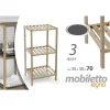 MOBILE SCAFFALE IN LEGNO 3 RIPIANI MENSOLE 35X30X70CM ARREDAMENTO CASA BAGNO