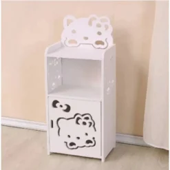 MOBILETTO DESIGN GATTO KITTY LEGNO COMODINO MODERNO PORTAOGGETTI SOGGIORNO CAMERA BAMBINI