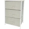 MOBILETTO MULTIUSO CON 3 CASSETTI IN TESSUTO BEIGE DESIGN SALVASPAZIO CASA H73X45X30CM