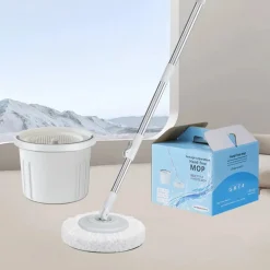 MOCIO CON SECCHIO AUTOPULENTE A SEPARAZIONE ACQUE MANICO ALLUNGABILE PULIZIA PAVIMENTI