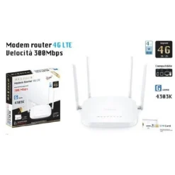 MODEM ROUTER 4G LTE 300MBPS AD ALTA VELOCITÀ SIM CARD 4 ANTENNE MAXTECH MA200