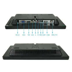 MONITOR HDMI VGA SCHERMO LCD TFT 13.3 POLLICI 1080P ALTOPARLANTE BNC USB RCA