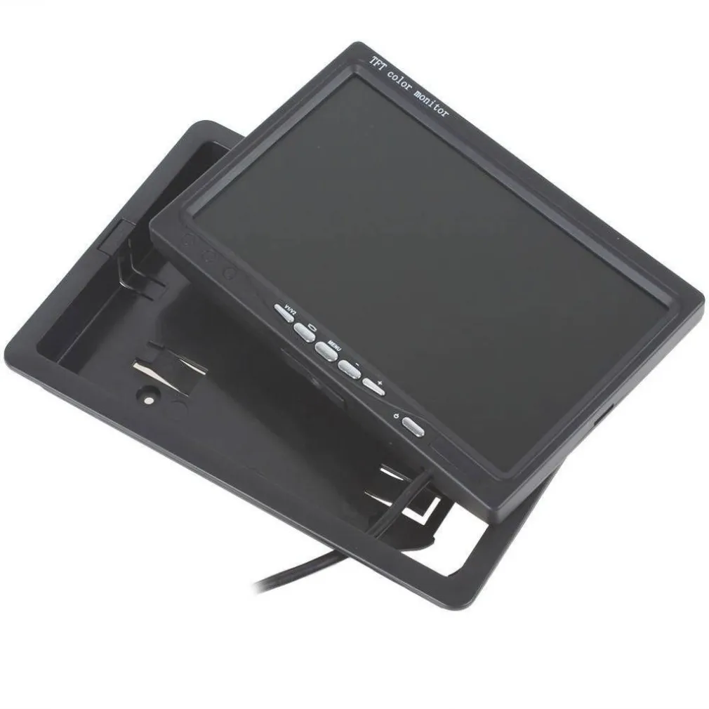 MONITOR LCD 7'' TELECAMERA TV TELEVISORE RETROMARCIA 4 INGRESSI VIDEO SORVEGLIANZA