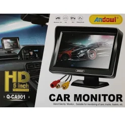 MONITOR PER AUTO SUV CAMIONCINO Q-CA901 DA 5" HD AV A COLORI TFT-LCD TELECAMERA
