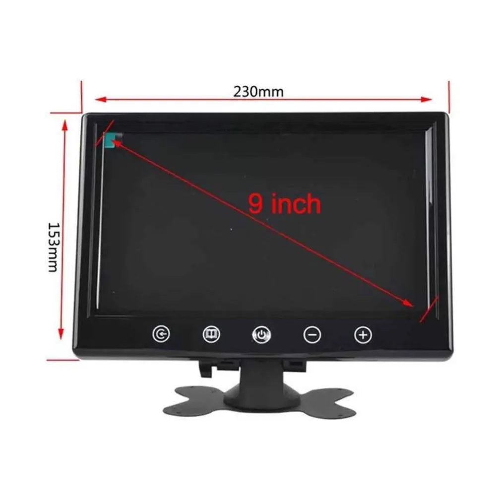 MONITOR PER VIDEOSORVEGLIANZA TELECAMERA AUTO LCD 9 POLLICI 12V MAXTECH LCD-9"