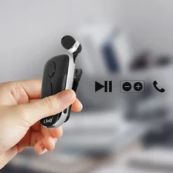MONO AURICOLARE STEREO BLUETOOTH CON CLIP-ON RETRATTILE ASSOCIA 2 CELLULARI K36
