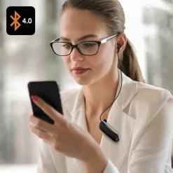 MONO AURICOLARE STEREO BLUETOOTH CON CLIP-ON RETRATTILE ASSOCIA 2 CELLULARI K36