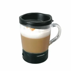 MONTALATTE A BATTERIA BICCHIERE CON TAPPO ERMETICO 15CM PER CAPPUCCINO LATTE MACCHIATO
