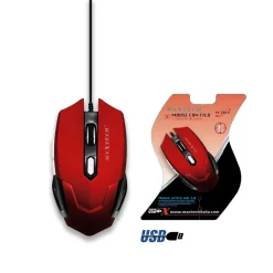 MOUSE DA GIOCO GAMING PER COMPUTER PC CAVO USB 2.0 FILO 1.2 MT TASTI MAXTECH M-Z014