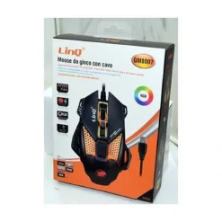 MOUSE GAMING DA GIOCO CON FILO USB 2.0 DPI REGOLABILE 4000 DPI LUCI RGB GM8007