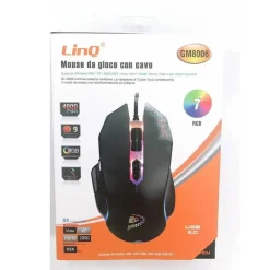 MOUSE GAMING DA GIOCO CON FILO USB 2.0 DPI REGOLABILE 4800DPI 7 LUCI RGB GM8006