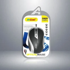 MOUSE OTTICO CON CAVO USB SILENZIOSO CABLATO PER COMPUTER PC NOTEBOOK QM80