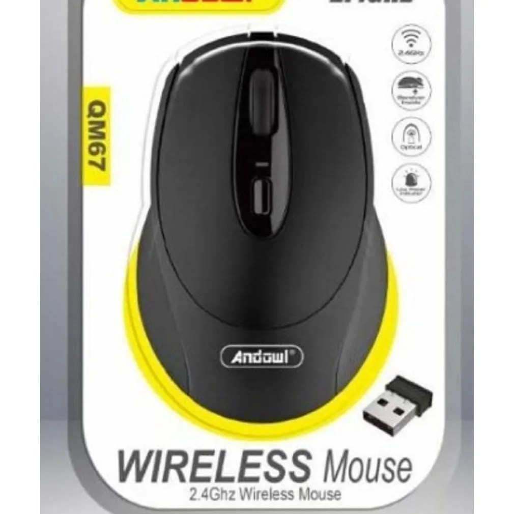 MOUSE SENZA FILI SENSORE OTTICO WIRELESS 2.4GHZ DISTANZA 6/10 METRI PER PC QM67