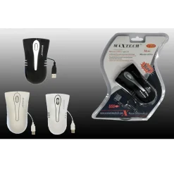 MOUSE USB CON CAVO OTTICO MINI CON FILO PER COMPUTER PC PORTATILE NOTEBOOK MAXTECH M-Z010