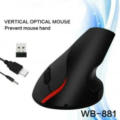 MOUSE VERTICALE WIRELESS ERGONOMICO POLSO GOMITO TENNISTA TUNNEL CARPALE 6 TASTI