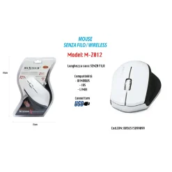 MOUSE WIFI WIRELESS SENZA FILO PORTATILE PC COMPUTER 1600DPI 2.4GHZ MAXTECH M-Z012