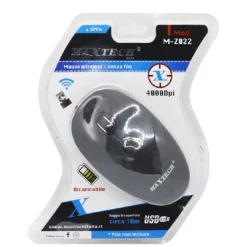MOUSE WIRELESS SENZA FILO 4000DPI RICARICABILE 10MT RAGGIO PORTATA PER PC M-Z022