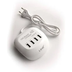 MULTIPRESA CARICATORE RICARICA RAPIDO 20W 4 PORTE USB T-4A04 CARICABATTERIE MULTIPORTA