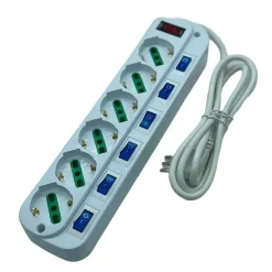 MULTIPRESA CIABATTA ELETTRICA CON 6 PRESE UNIVERSALI ITA 10/16A SCHUKO BIPASSO