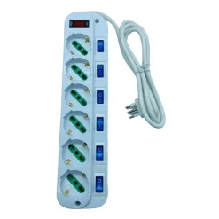 MULTIPRESA CIABATTA ELETTRICA CON 6 PRESE UNIVERSALI ITA 10/16A SCHUKO BIPASSO