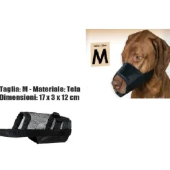MUSERUOLA CANE MISURA M IN TELA ROBUSTA LEGGERA ATOSSICA LAVABILE NERO