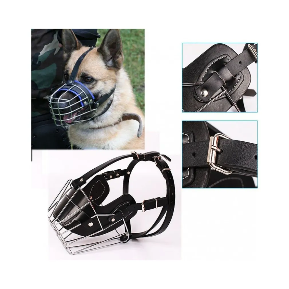 MUSERUOLA TAGLIA L/XL METALLO GRANDE CANE CANI REGOLABILE PER TOELETTATURA ANTI-ABBAIO MORSO SICUREZZA