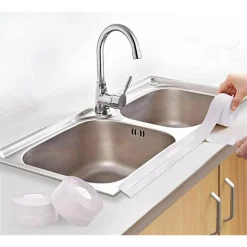 NASTRO SIGILLANTE PIEGHEVOLE IMPERMEABILE ANTIMUFFA PER BAGNO CUCINA 3.4 MT BIANCO