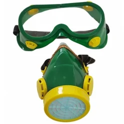 OCCHIALI MASCHERA CON RESPIRATORE FILTRO ANTIPOLVERE GAS PROTEZIONE SICUREZZA