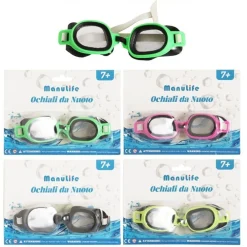 OCCHIALINI DA NUOTO PER BAMBINI ADULTI UNISEX PISCINA COLORATI 7+ ANNI 16X4CM 605418