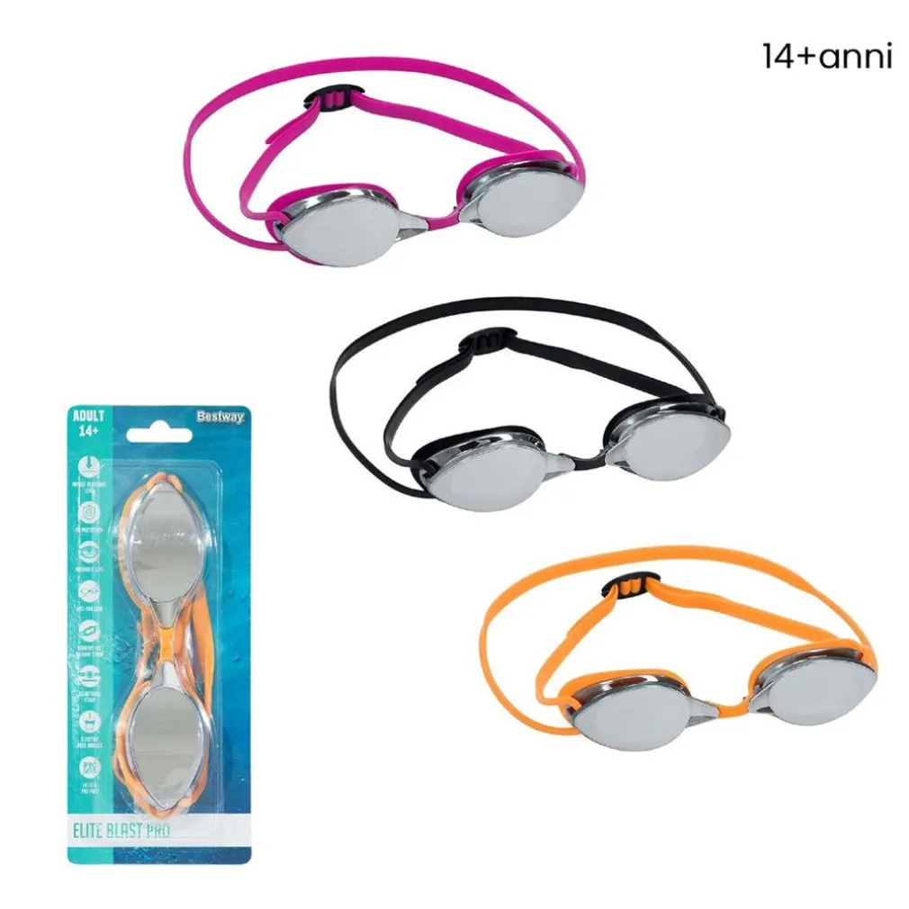 OCCHIALINI DA NUOTO PISCINA A SPECCHIO PROTEZIONE UV OCEAN SWELL 14+ ANNI 3 COLORI 21066