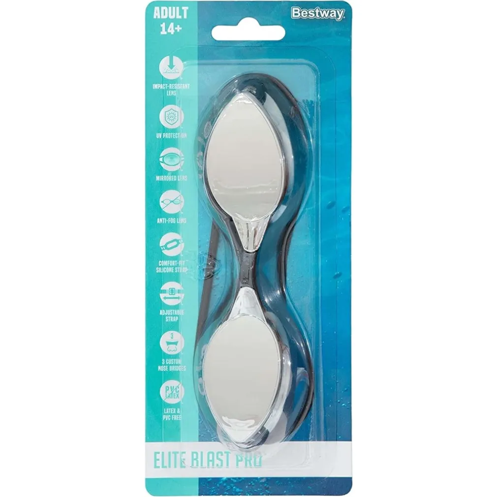 OCCHIALINI DA NUOTO PISCINA A SPECCHIO PROTEZIONE UV OCEAN SWELL 14+ ANNI 3 COLORI 21066