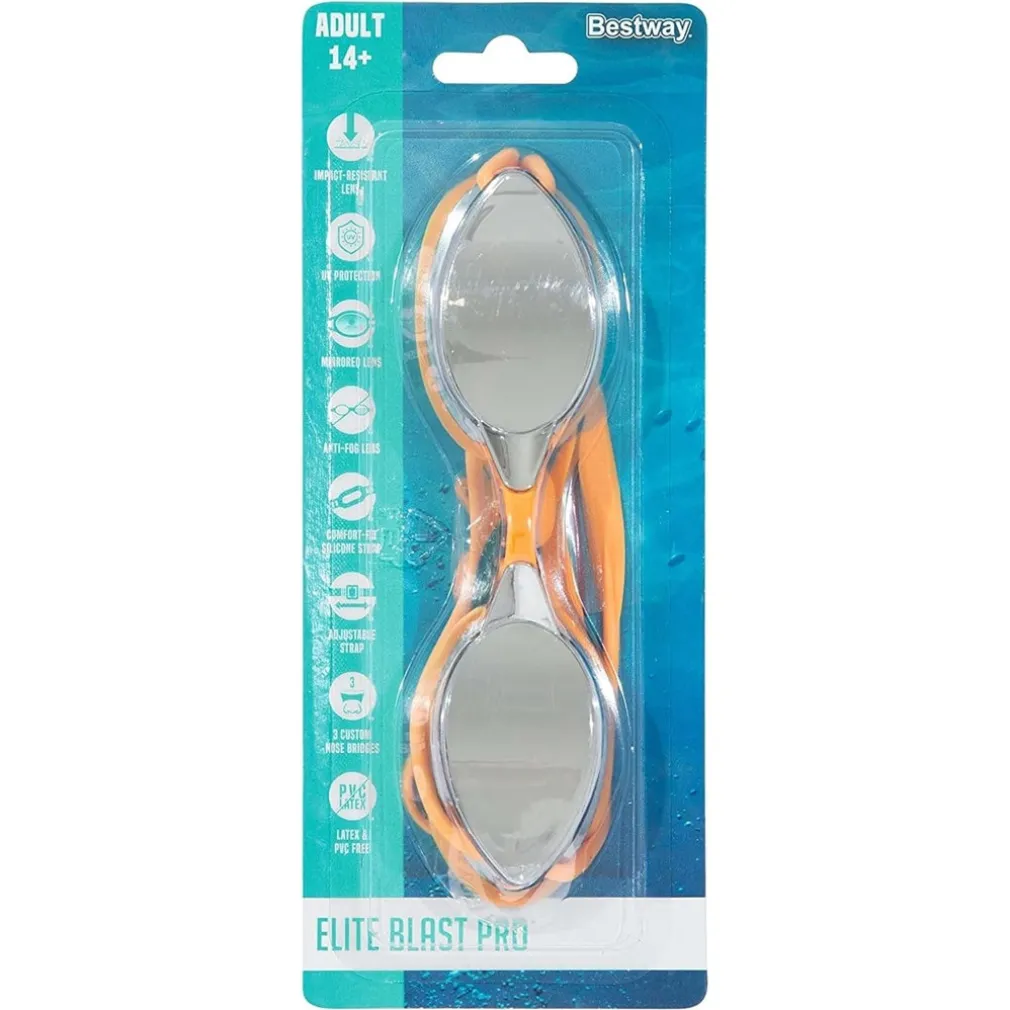 OCCHIALINI DA NUOTO PISCINA A SPECCHIO PROTEZIONE UV OCEAN SWELL 14+ ANNI 3 COLORI 21066